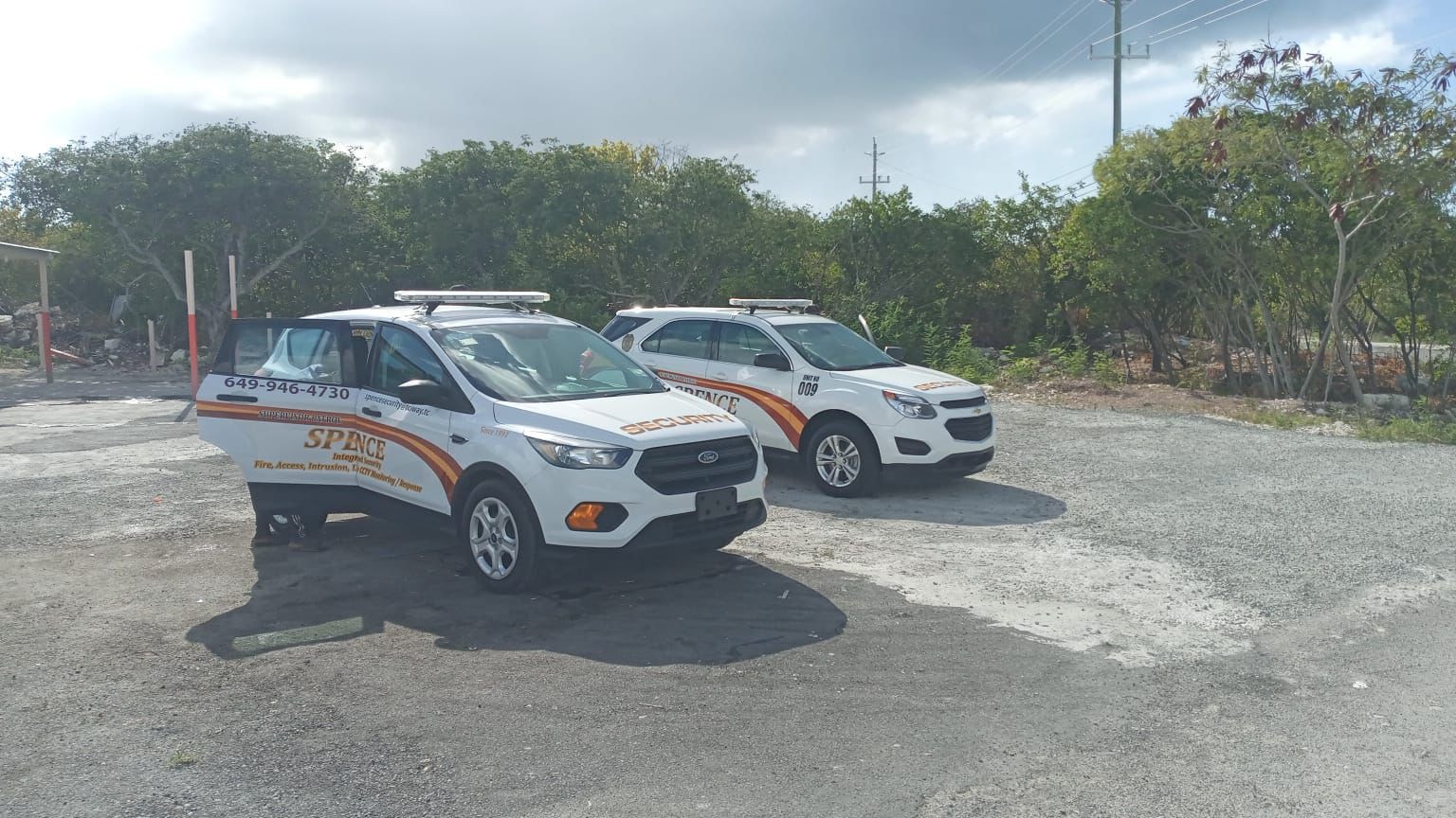 Spence Security officers with technology
